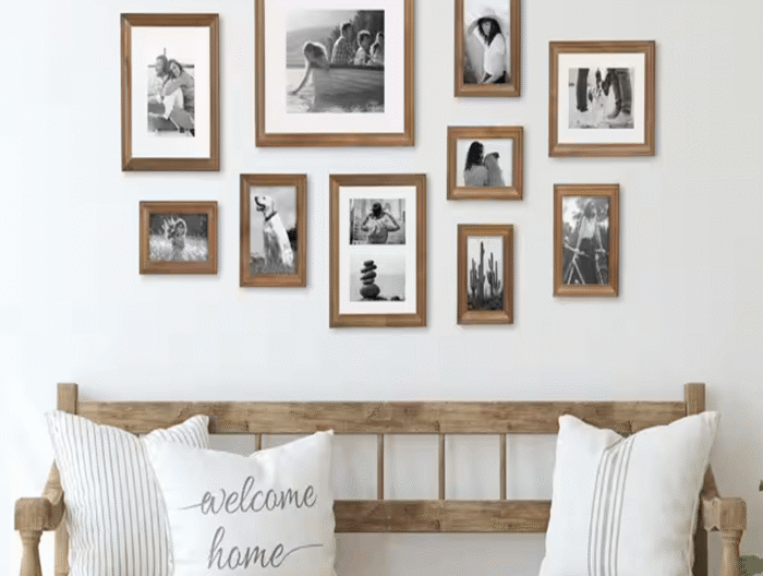 Bordeaux Natural Wood Picture Frames (Set of 10)